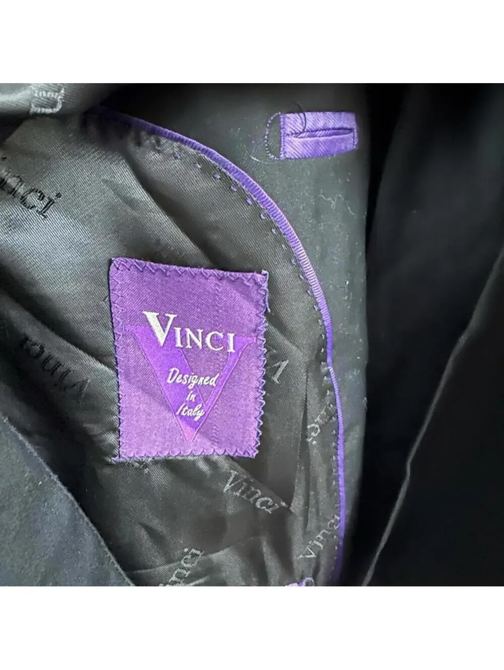 Vinci Men’s Black Button Down Long Sleeve Blazer Size 54L